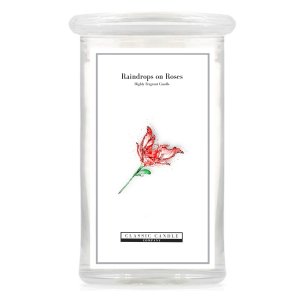 Raindrops On Roses 2 Wick Large Jar