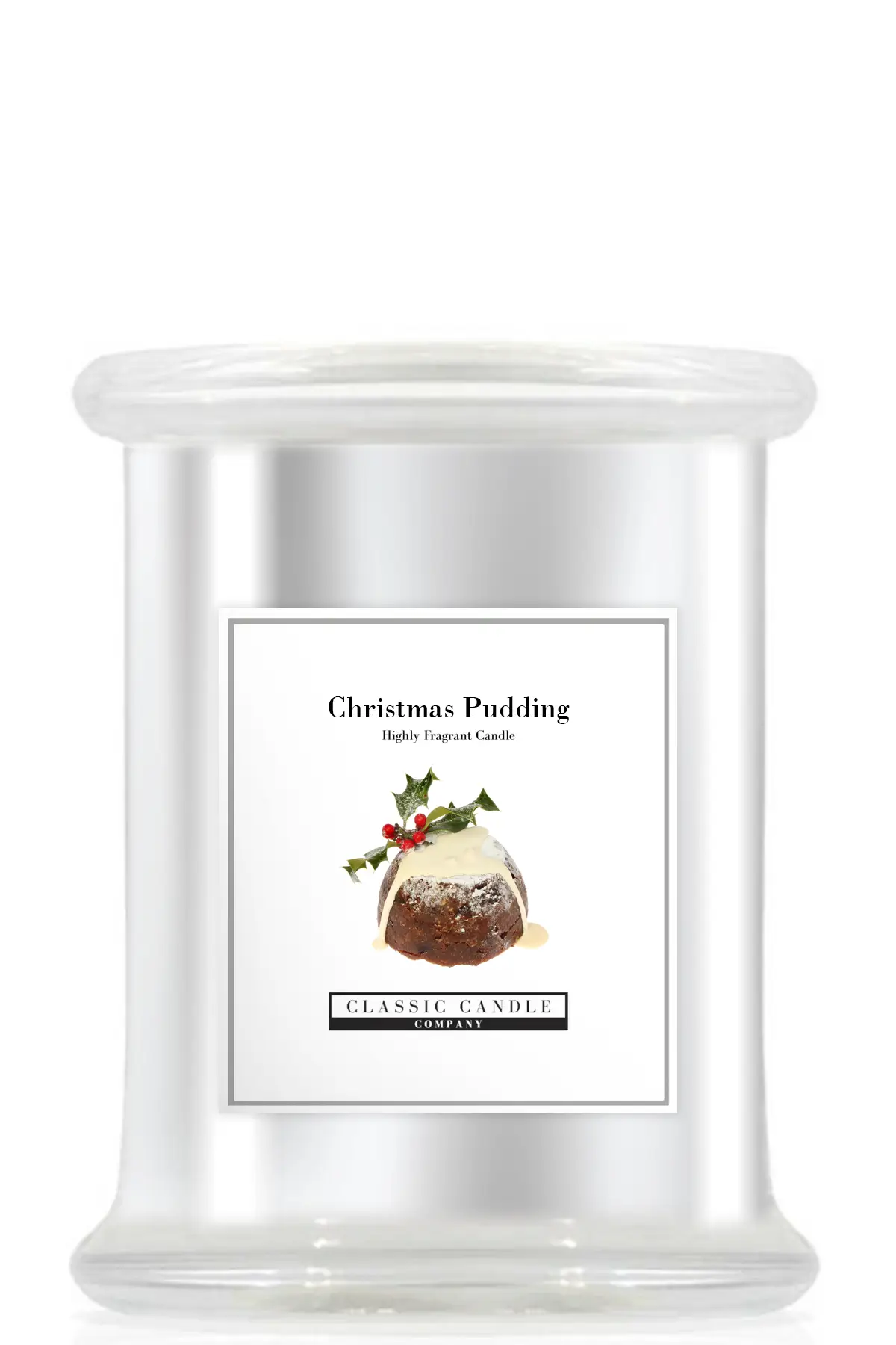 Christmas Pudding Medium Jar In Silver
